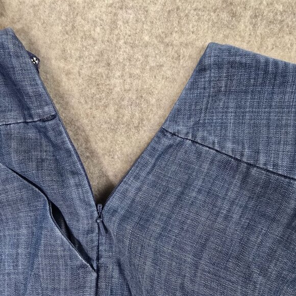 Ann Taylor Womens Blue Chambray Skirt Mid-Rise Size 8 Casual Lightweight Cotton - Picture 3 of 9